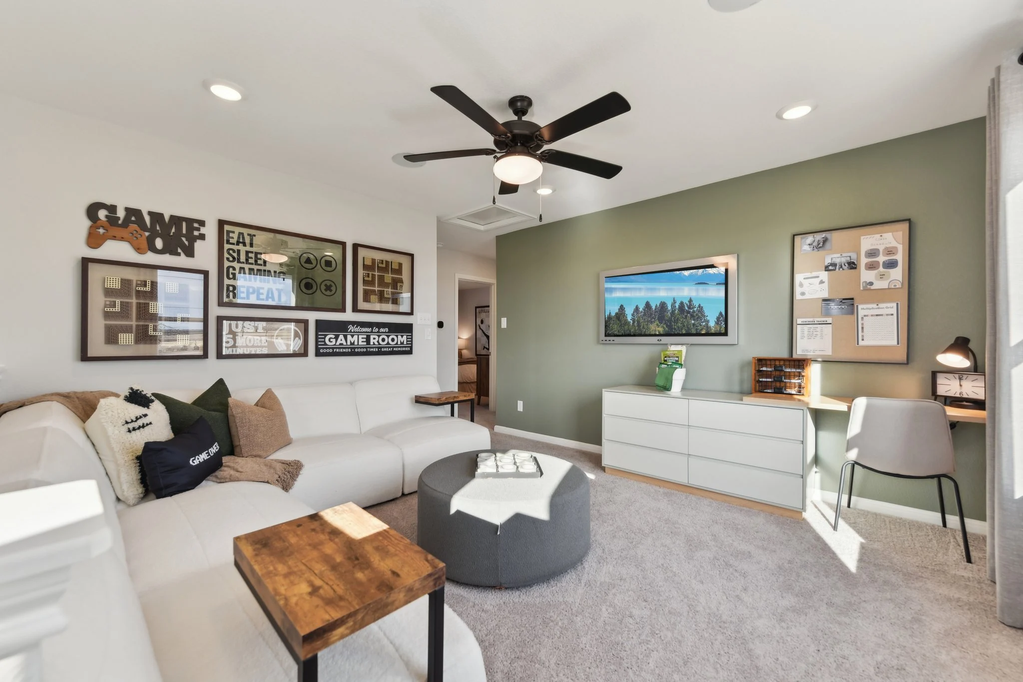 Game room in a new home at Eastwood at Sonterra