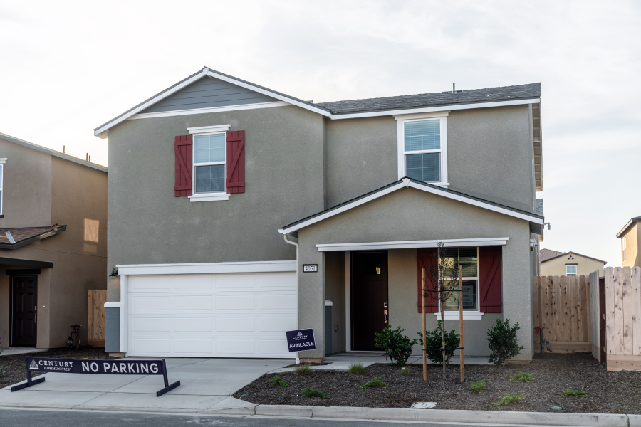 A house with a garage.