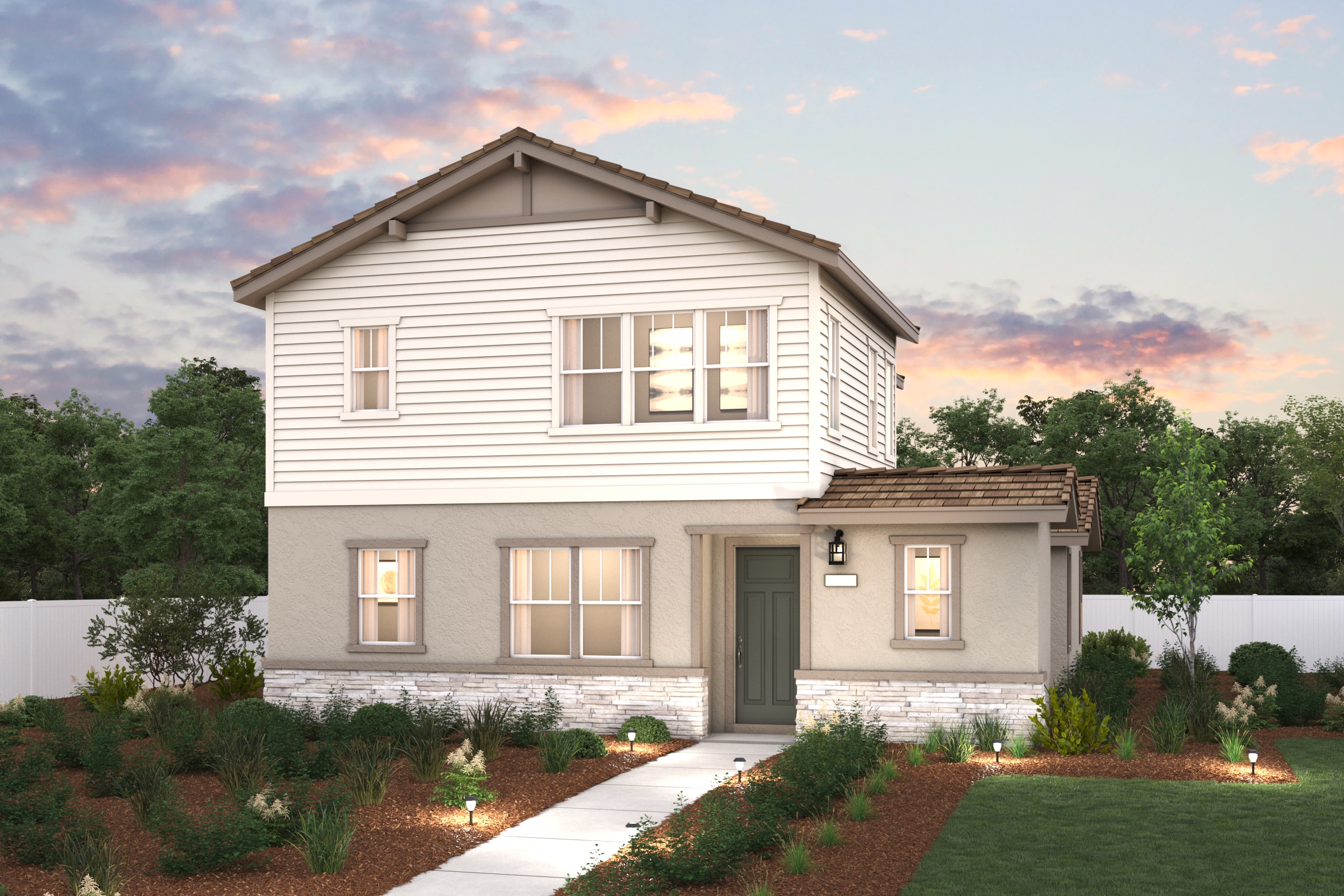 A house with a driveway.