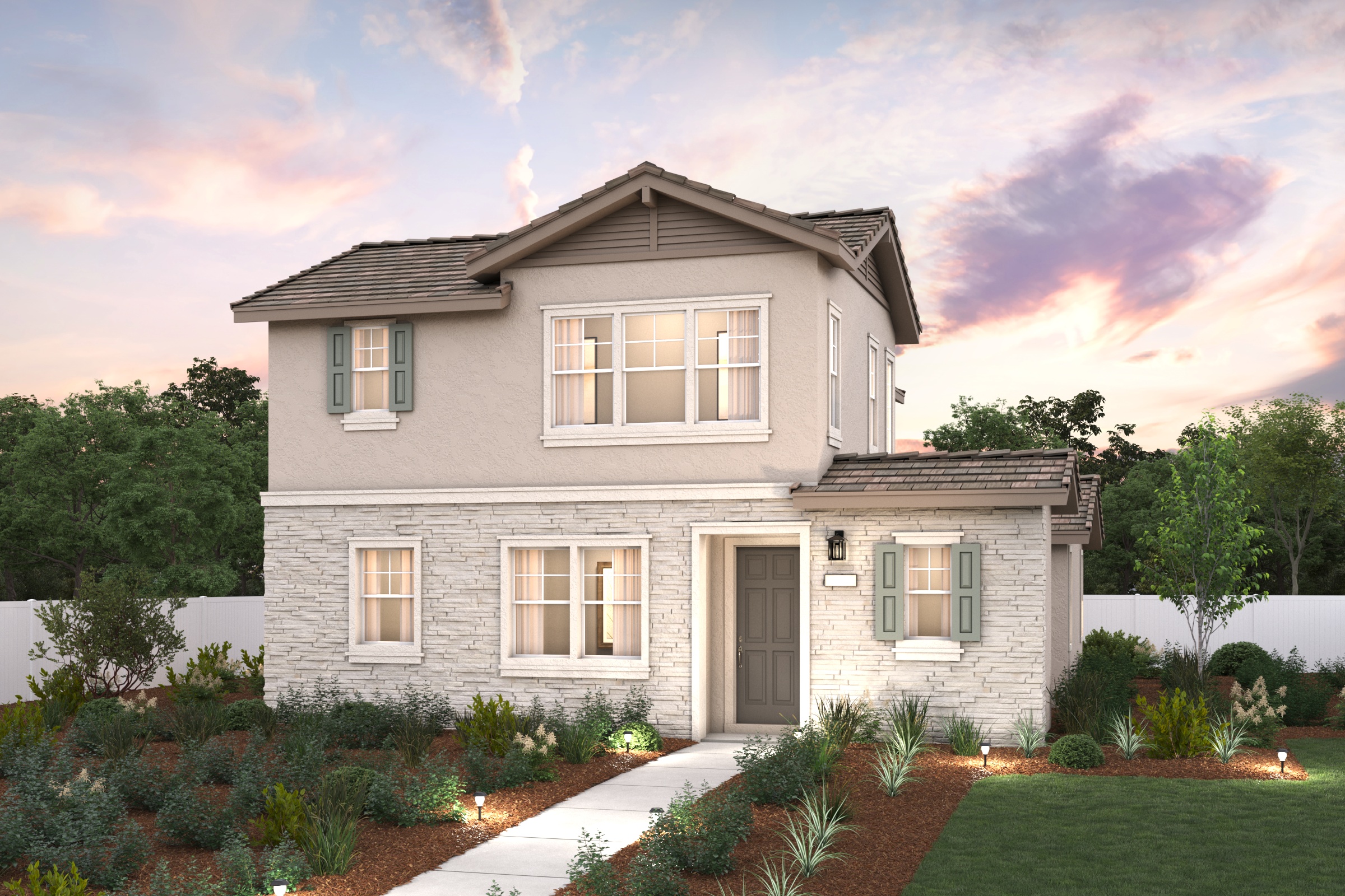 A house with a driveway.