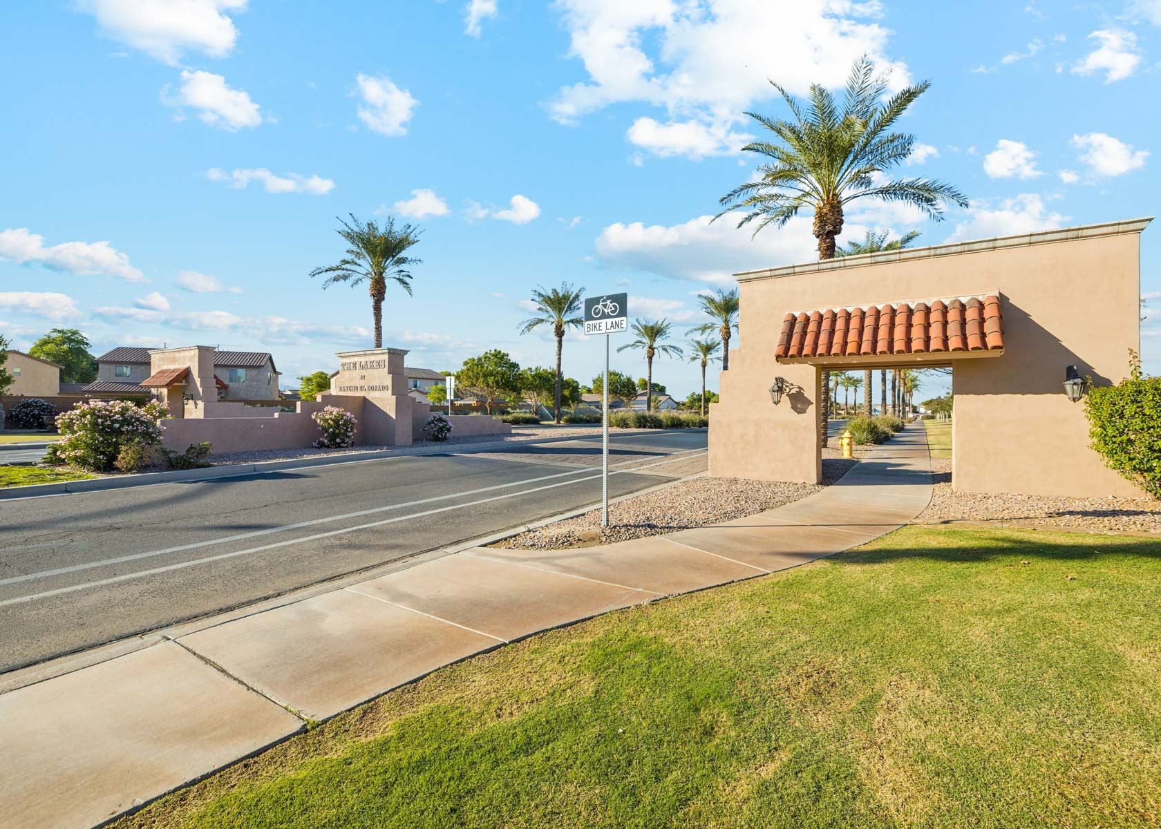 A building with a sign on it.