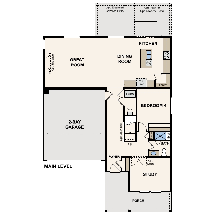 Diagram, engineering drawing. Marion Floorplan, Main Level 