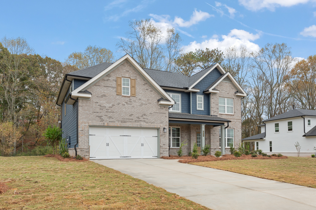 A house with a garage.