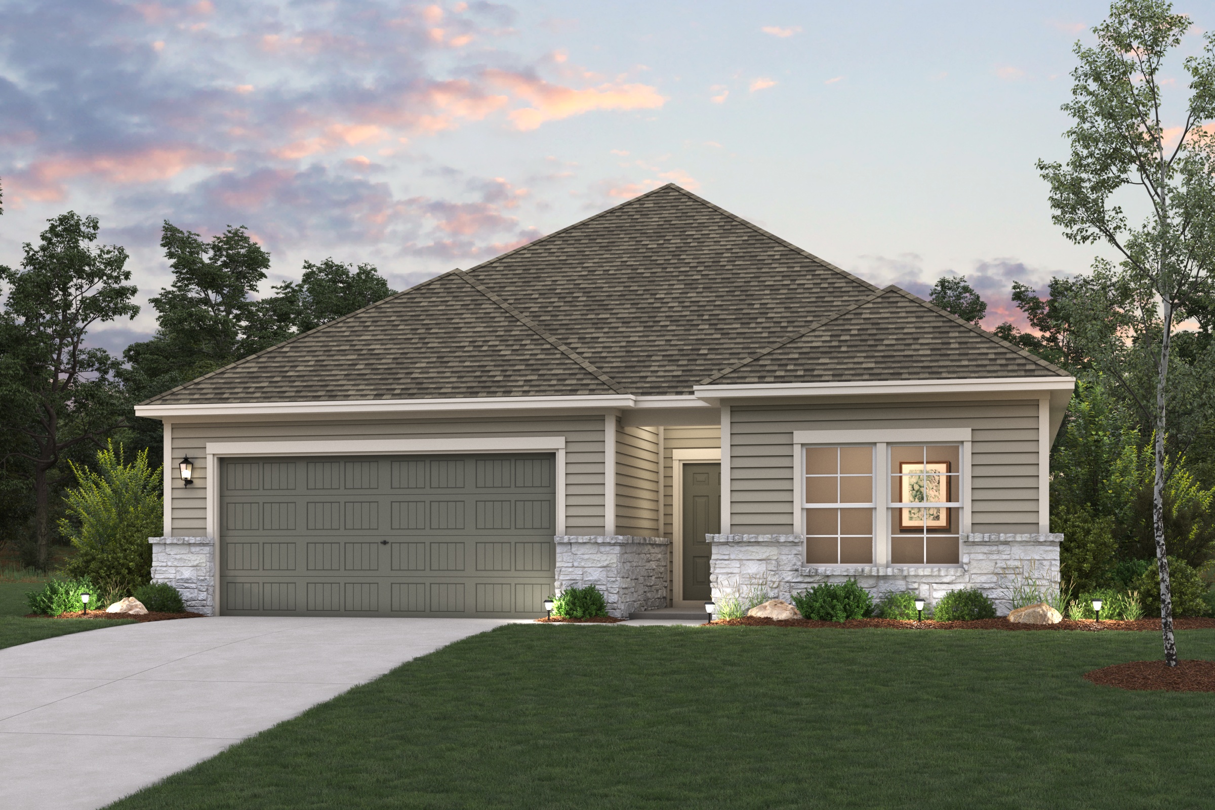 A house with a garage.