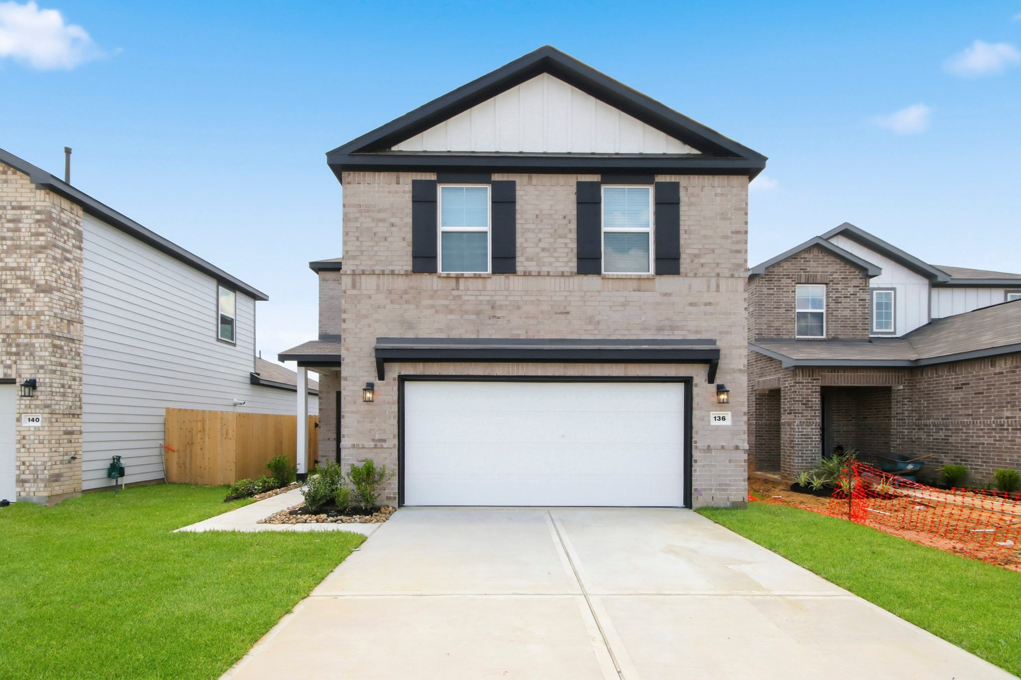 A house with a garage.