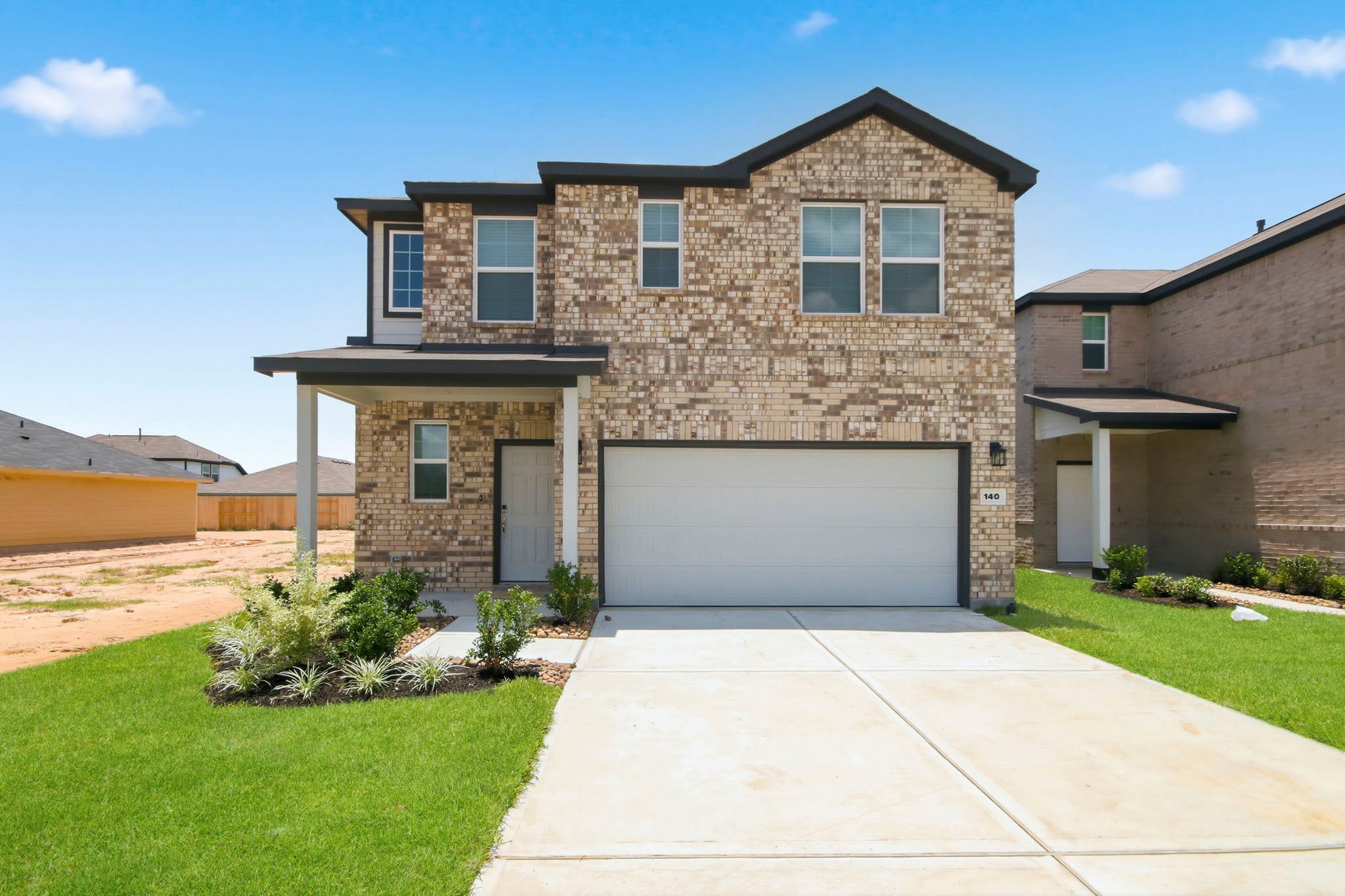 A house with a garage.