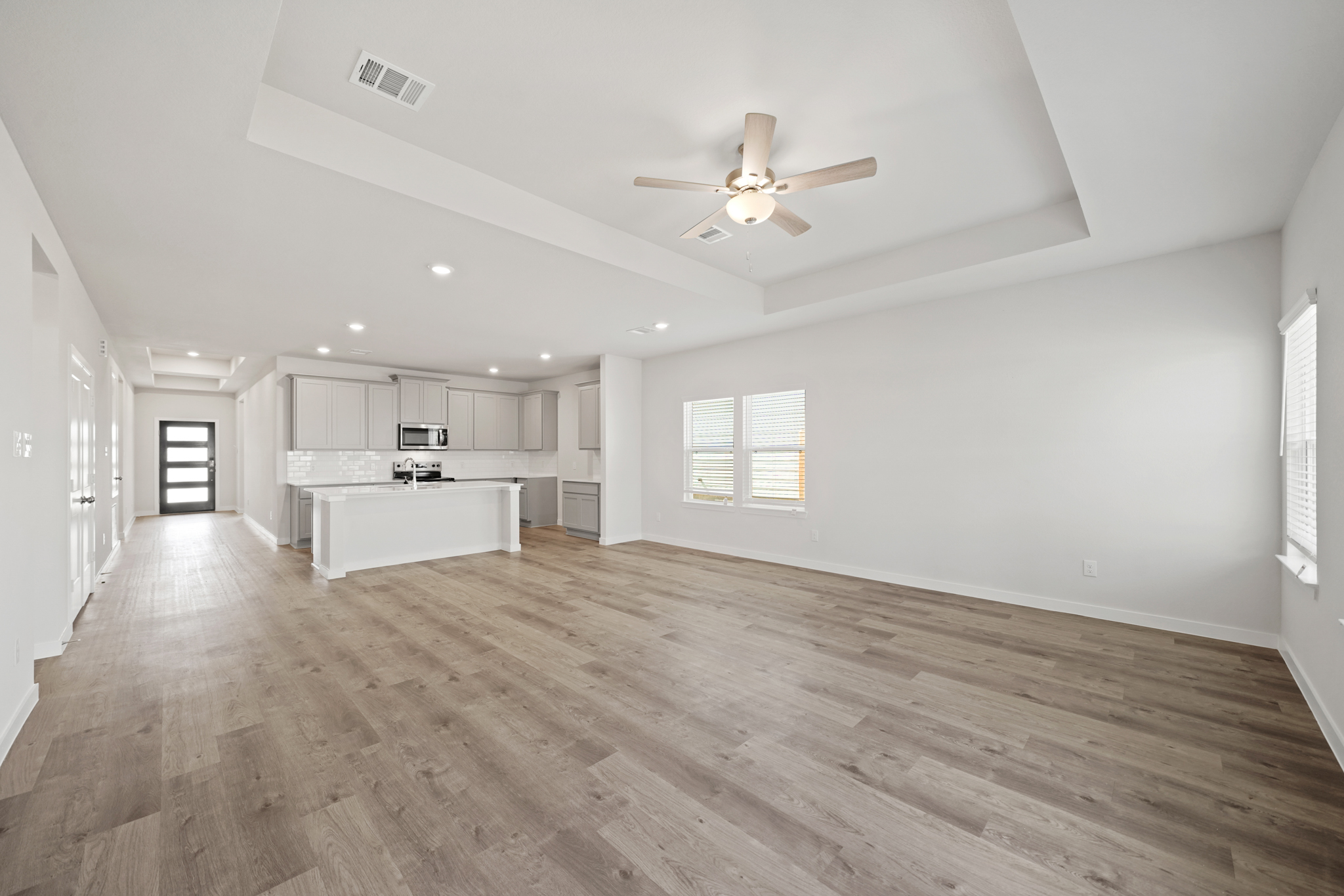 A large empty living room.