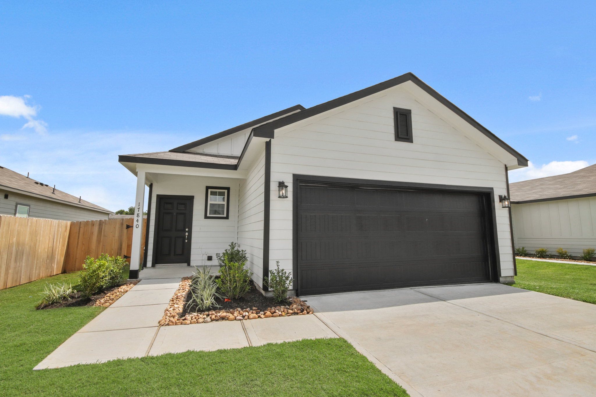 A house with a garage.