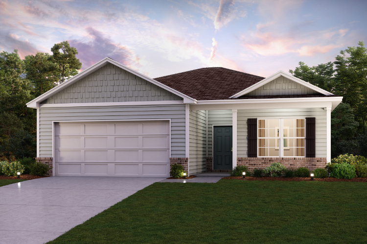 A house with a garage.