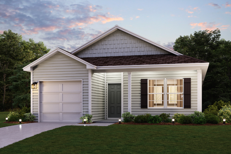A house with a garage.