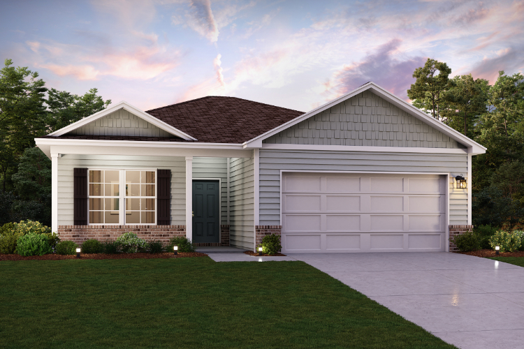 A house with a garage.